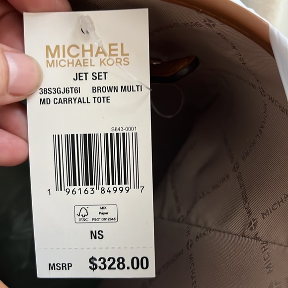 Michael Kors jet set airplane, aviation, tote, brown - Picture 7 of 7